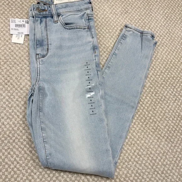 American Eagle Outfitters High Rise Blue Jeans Distressed Denim - Picture 4 of 10